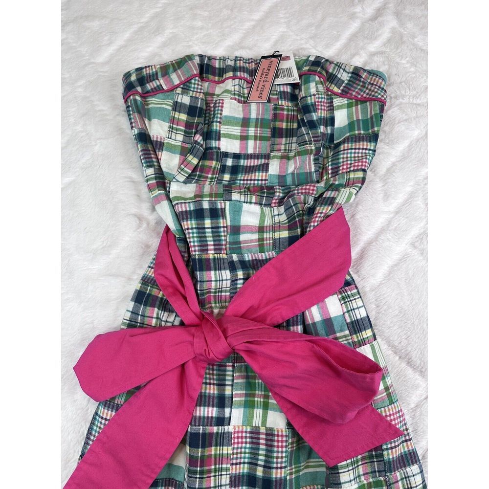 *NWT* Vineyard Vines Dress Women's Madras Patchwork Strapless - Sz 00